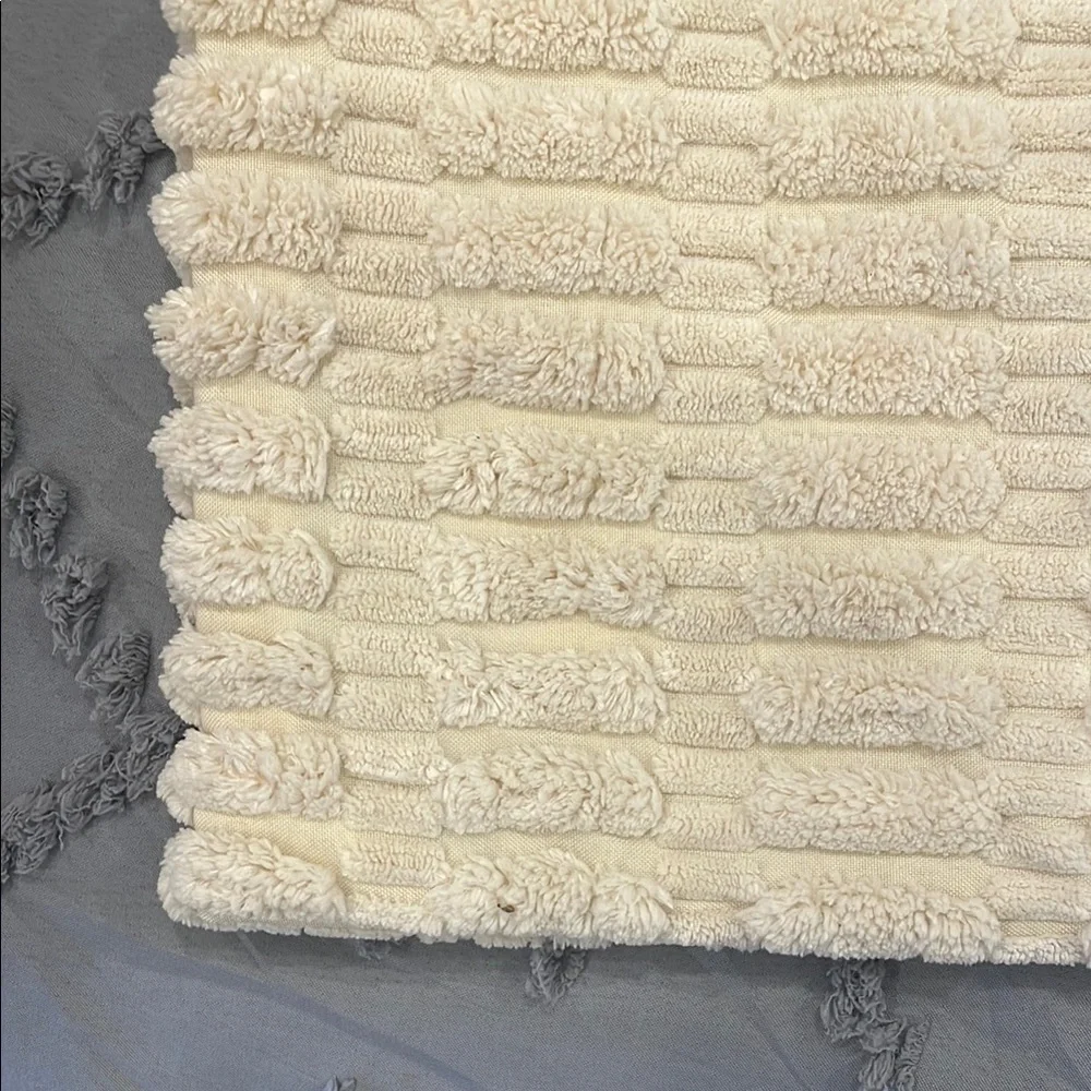 Cream Textured Throw Pillow Cover